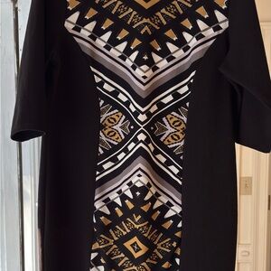 Geometric Black and Gold Dress